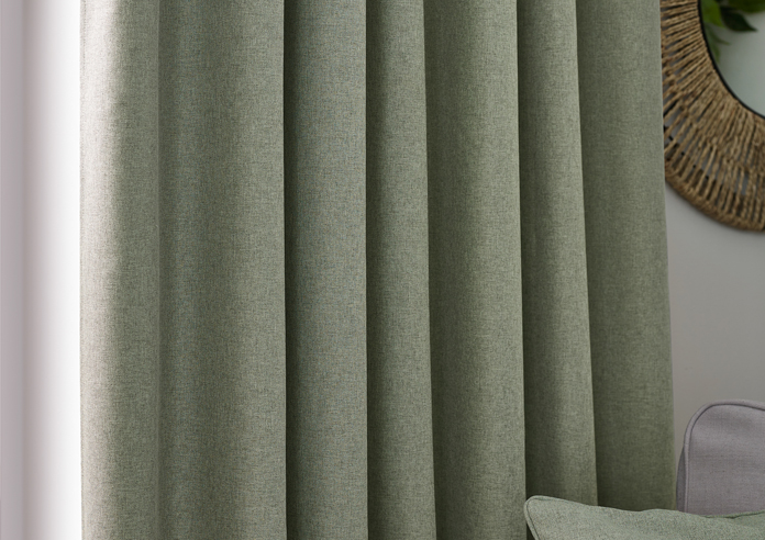 Dawn (Blackout) Pencil Pleat, Eucalyptus - Ready Made Curtains - Image 5